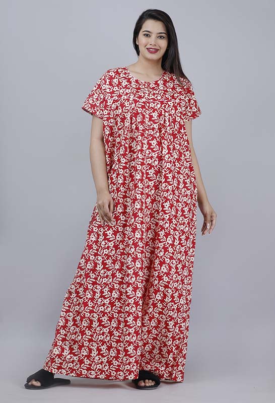 Buy Night Gown Women's 100 Cotton Night Gown Floral Print Ankle Length Maxi  Nighty Soft Fabric Nightgown Sleepwear Maternity Gown Cotton Night Online  in India - Etsy
