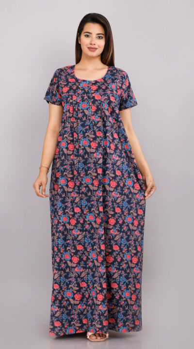 Urali® Jaipuri Printed 100% Cotton Night Gown