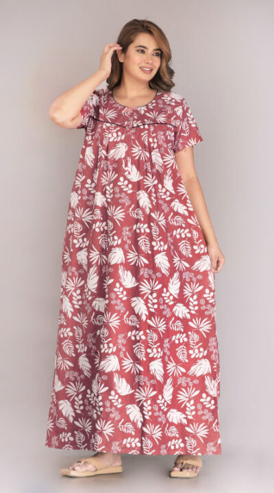 Urali® Jaipuri Printed 100% Cotton Night Gown