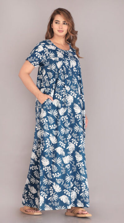 Urali® Jaipuri Printed 100% Cotton Night Gown