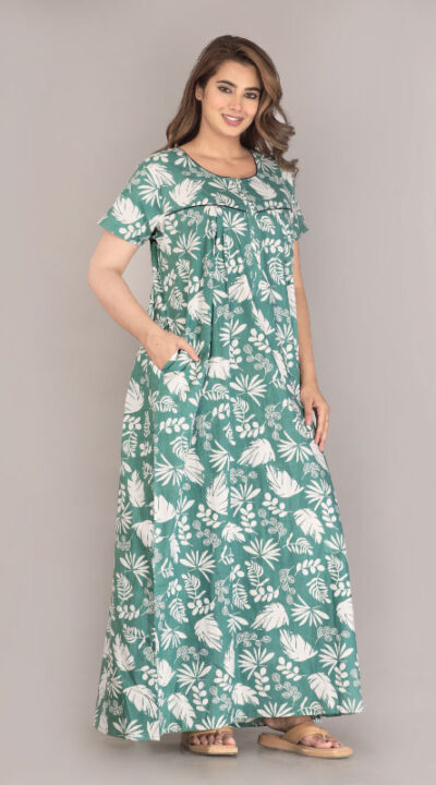 Urali® Jaipuri Printed 100% Cotton Night Gown