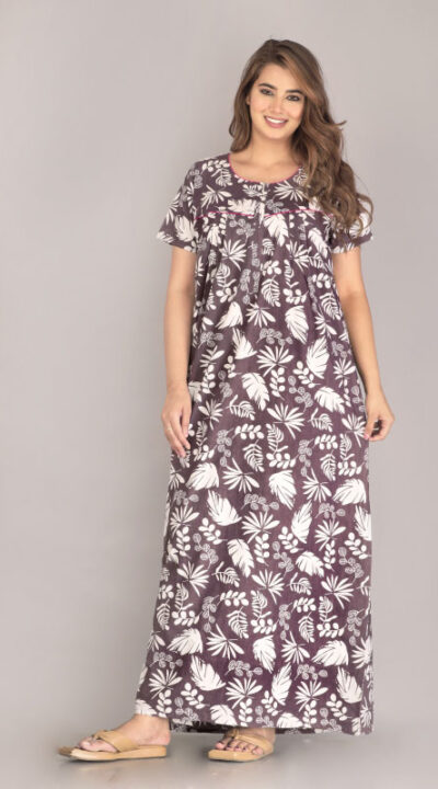 Urali® Jaipuri Printed 100% Cotton Night Gown